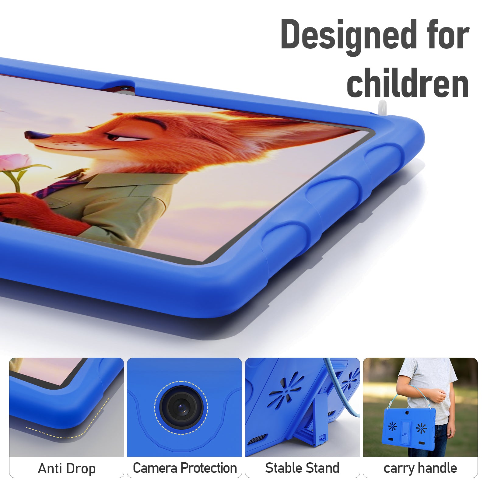 Doundy 10.1" Android 15 Kids Tablet, 6GB & Dual Camera Tablet for Kid, 6000mAh，Parent Control