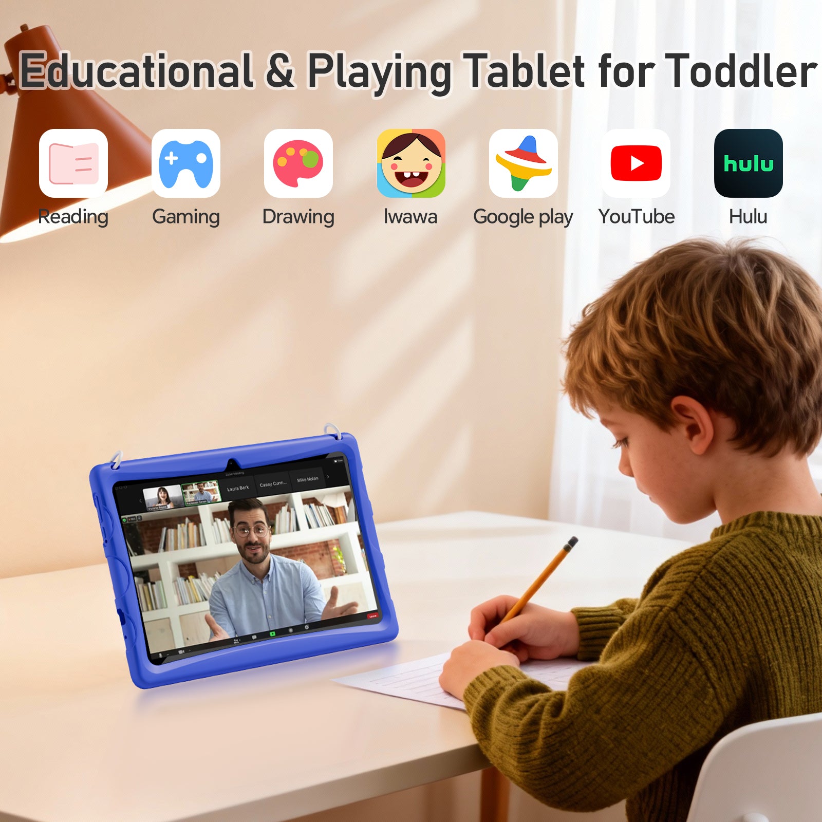 Doundy 10.1" Android 15 Kids Tablet, 6GB & Dual Camera Tablet for Kid, 6000mAh，Parent Control