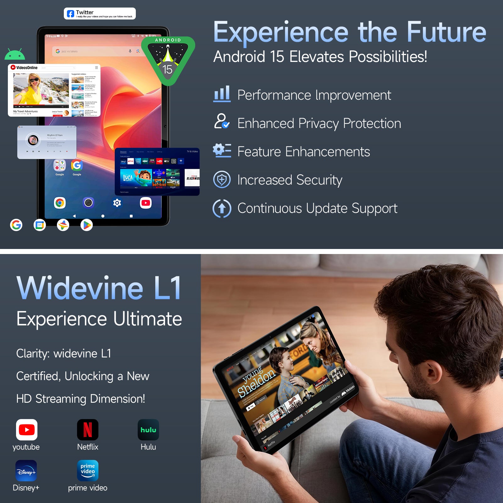 MID1061-B Android 15 Tablet | 10GB + 64GB