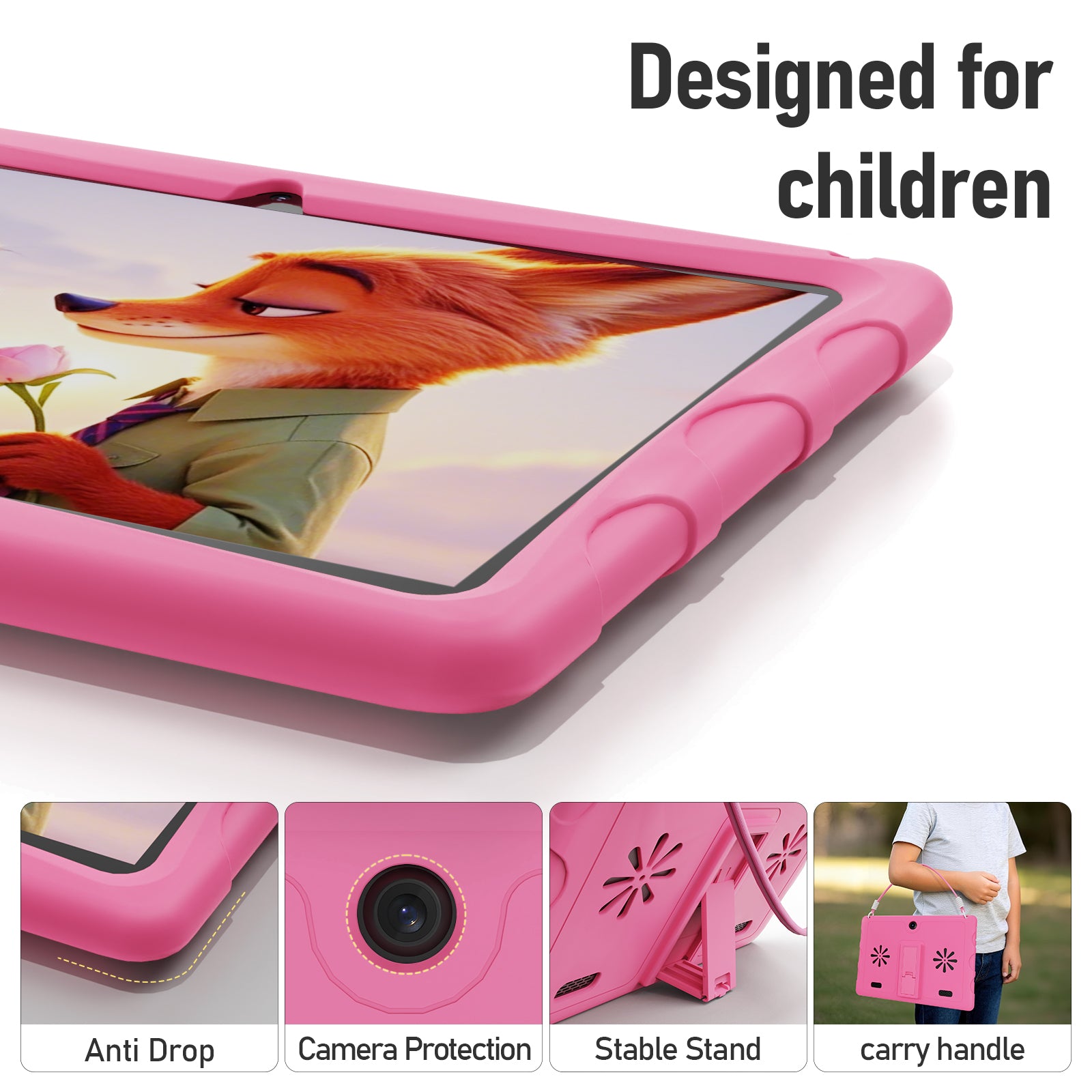 Doundy 10.1" Android 15 Kids Tablet, 6GB & Dual Camera Tablet for Kid, 6000mAh，Parent Control