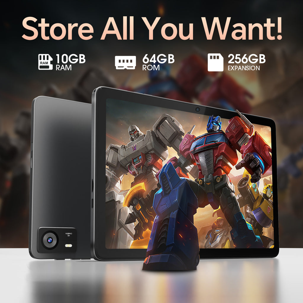 Doundy 10.1 Inch Tablet, Helio G80 Octa-Core, 10+64GB Android Pad, 8+13MP Dual Camera, Long-Lasting Battery for Work & Play Tablet Computer