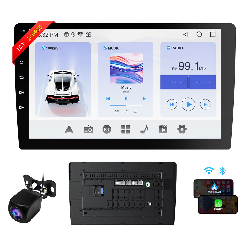 DOUNDY CVD1661-AJ 10.1" Double Din Car Stereo For Most Vehicles