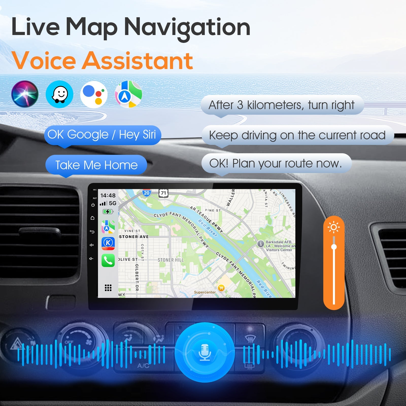 DOUNDY CVD1661-AJ 10.1" Double Din Car Stereo For Most Vehicles