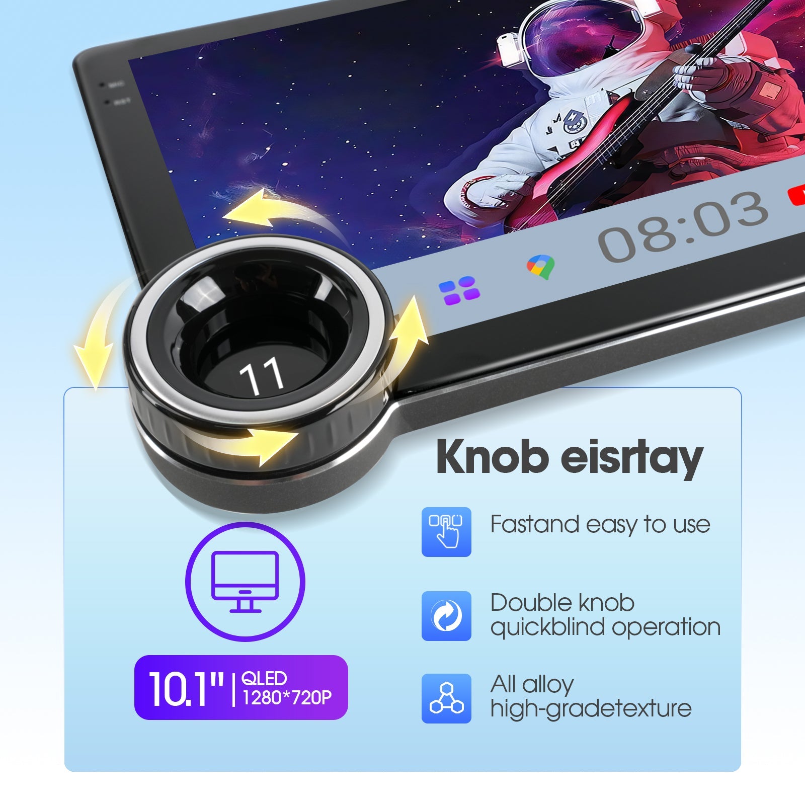 DOUNDY CVD1529-AJ 10" Double Din Car Stereo