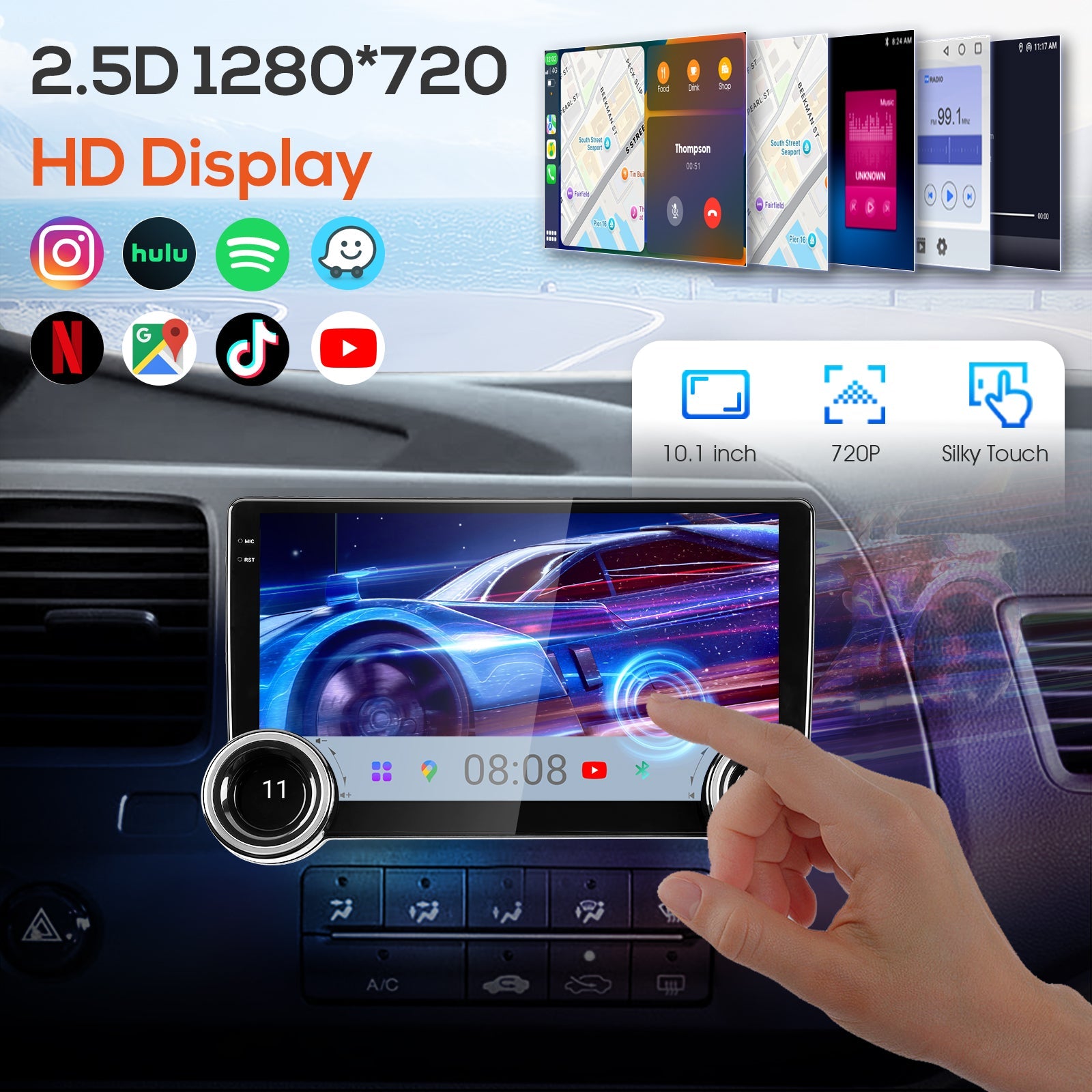 DOUNDY CVD1529-AJ 10" Double Din Car Stereo