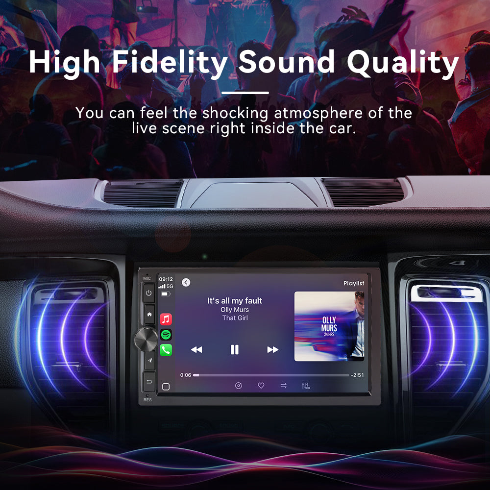 DOUNDY CVD7496-AJ 7" Double Din Car Stereo For Most Vehicles