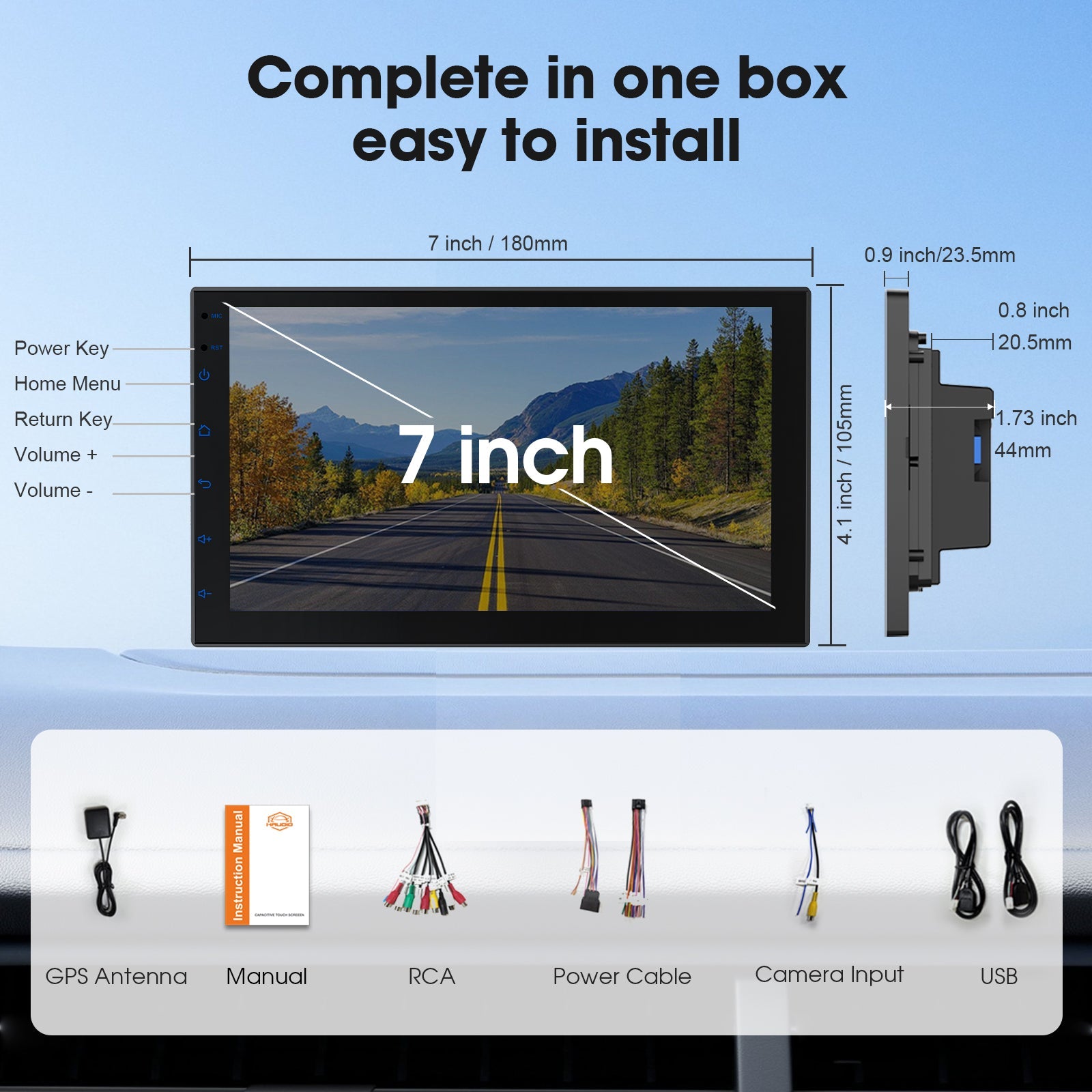 DOUNDY CVD7621-AJ 7" Double Din Car Stereo For Most Vehicles