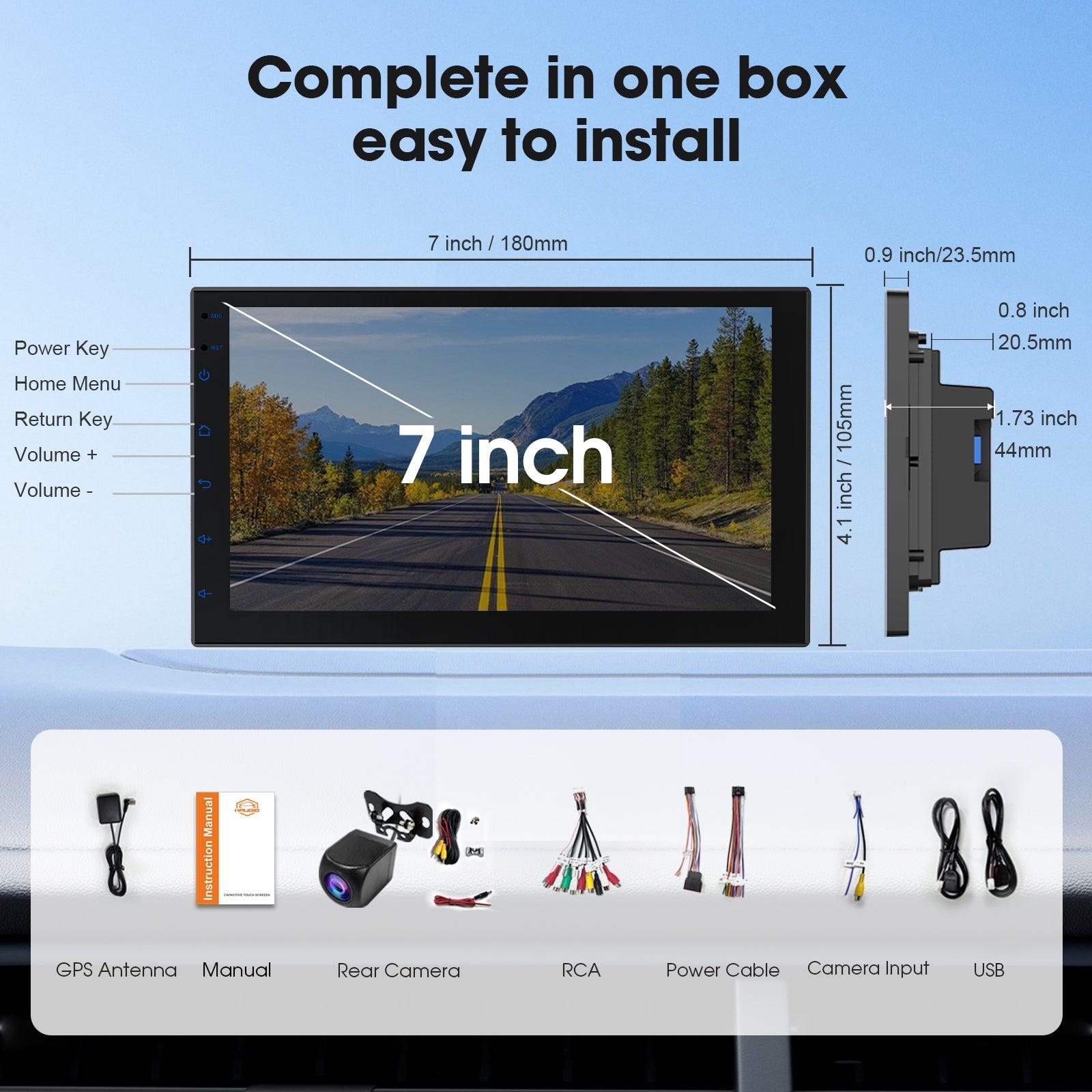 DOUNDY CVD7621-AJ 7" Double Din Car Stereo For Most Vehicles