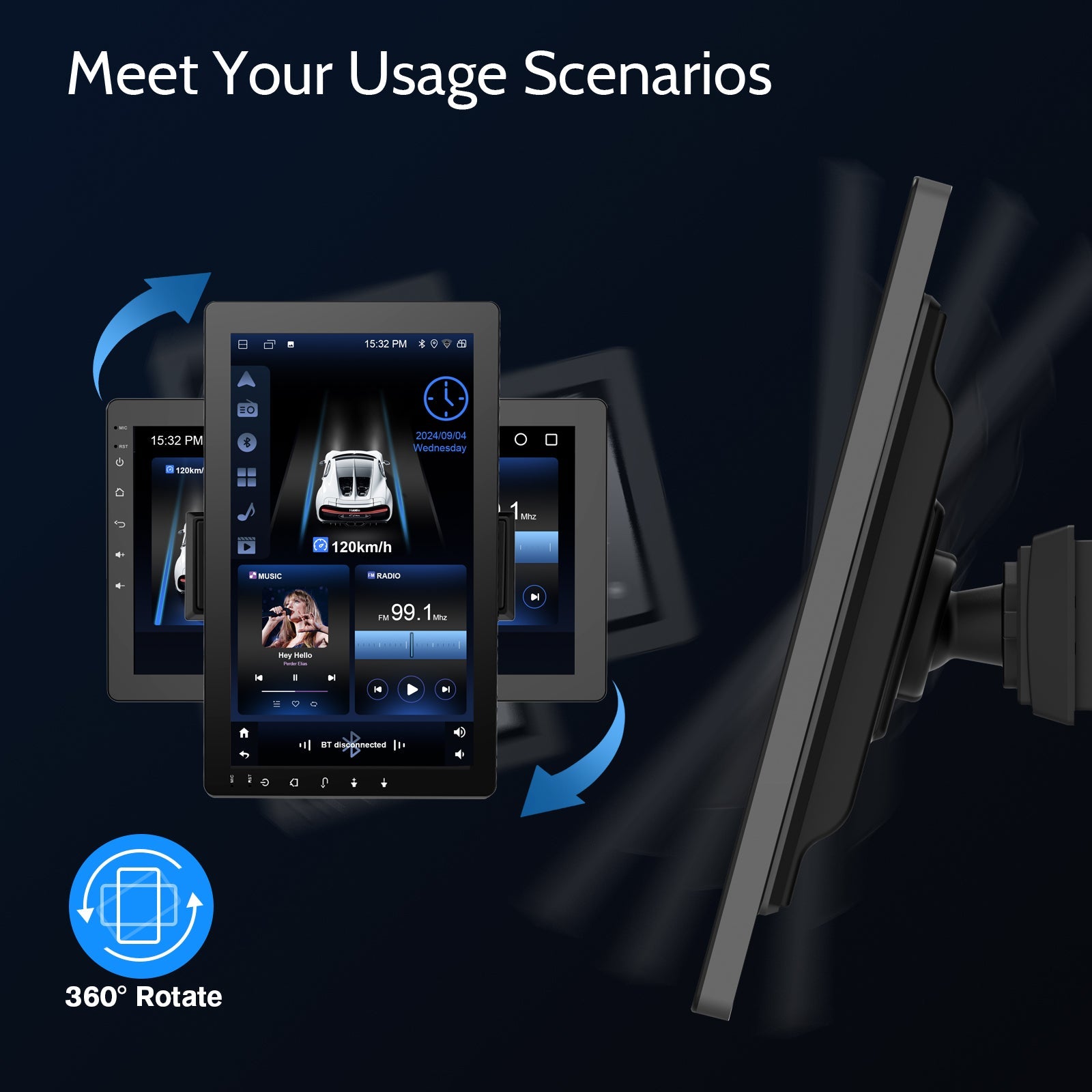 DOUNDY CVS1520A-AJ 10.1" Single Din Car Stereo