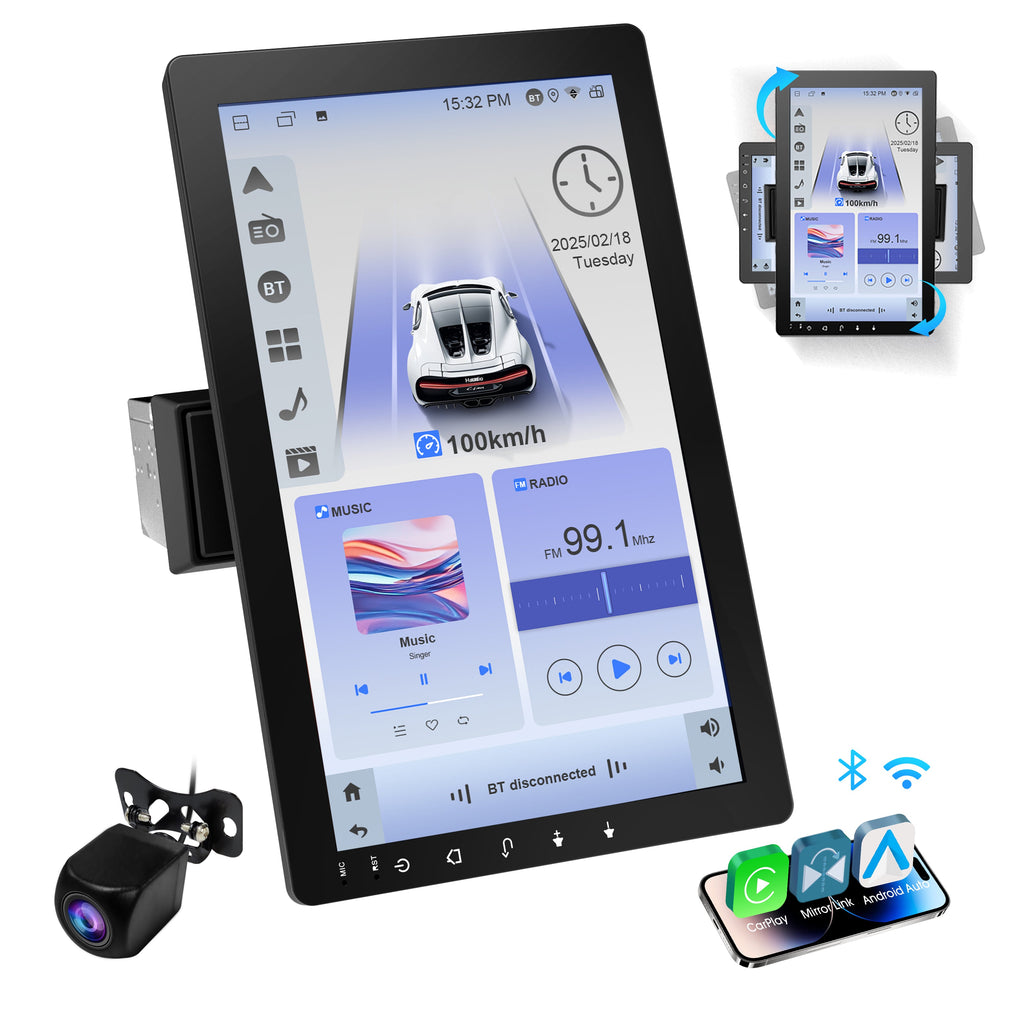 DOUNDY CVS1520A-AJ 10.1" Single Din Car Stereo