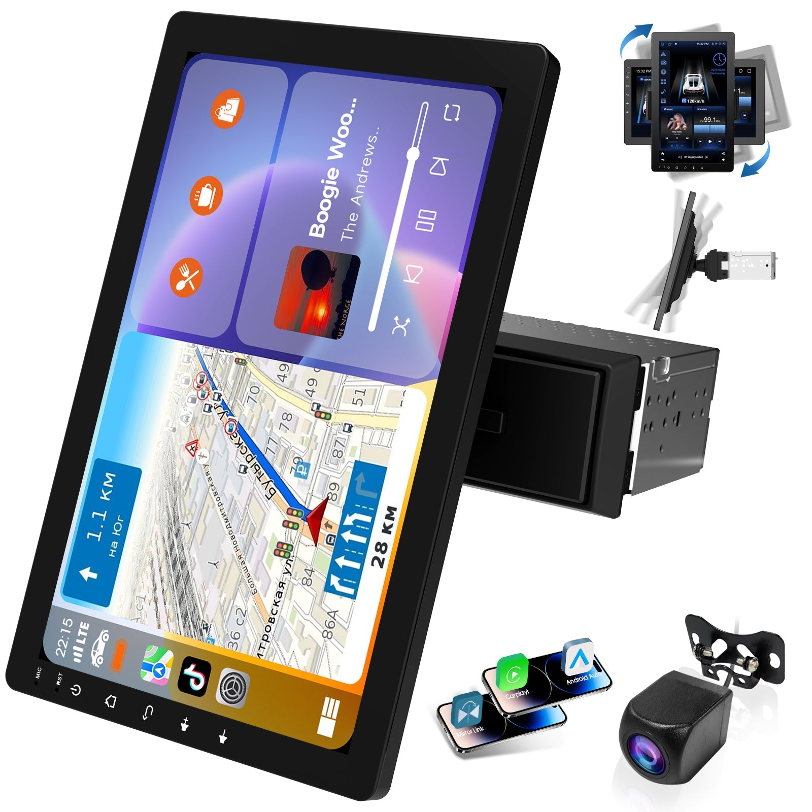 DOUNDY CVS1520A-AJ 10.1" Single Din Car Stereo