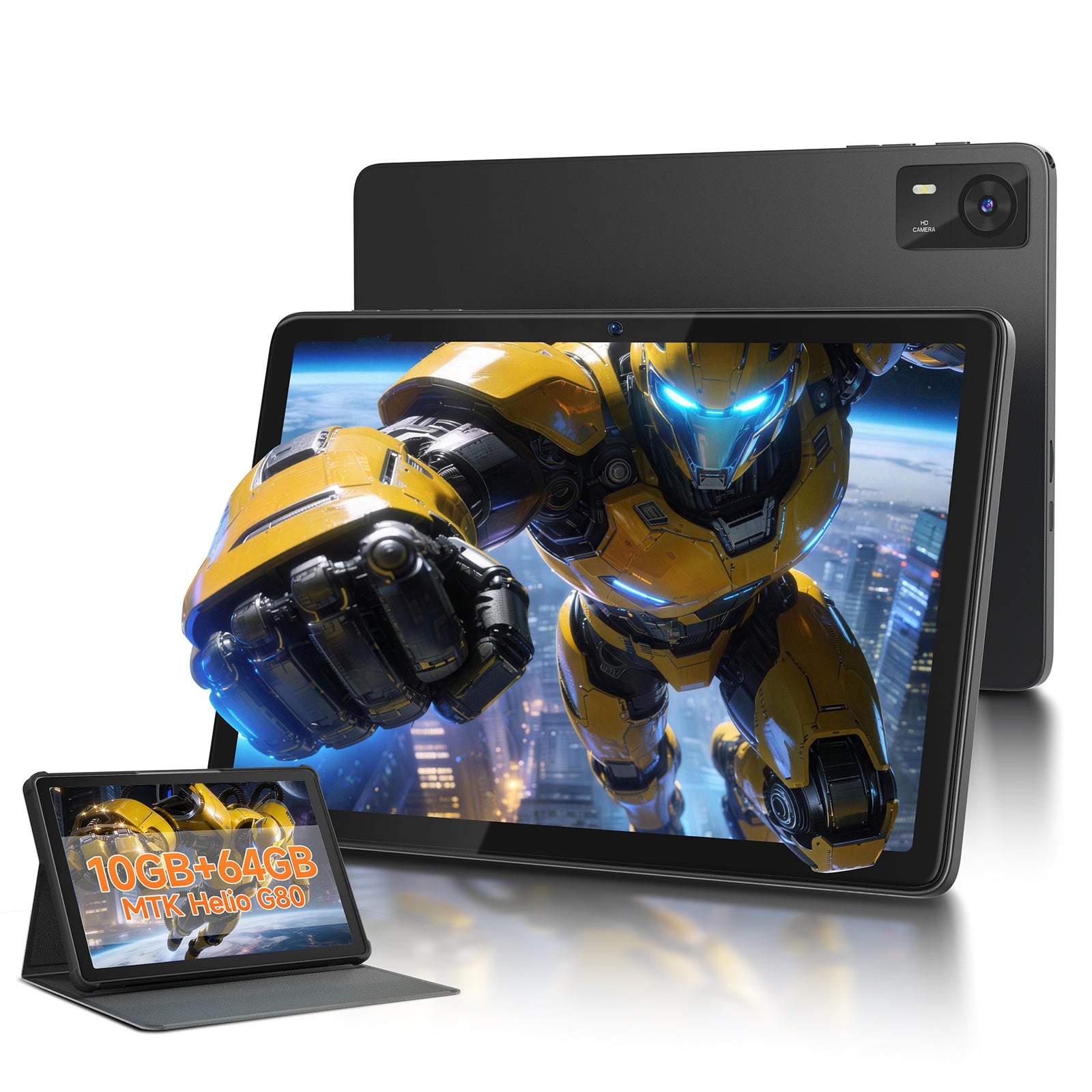 Doundy 10.1 Inch Tablet, Helio G80 Octa-Core, 10+64GB Android Pad, 8+13MP Dual Camera, Long-Lasting Battery for Work & Play Tablet Computer