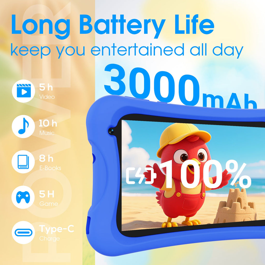 DOUNDY MID7025-AC 7inch Quad-Core Android Kids Tablet 4GB RAM+32GB ROM